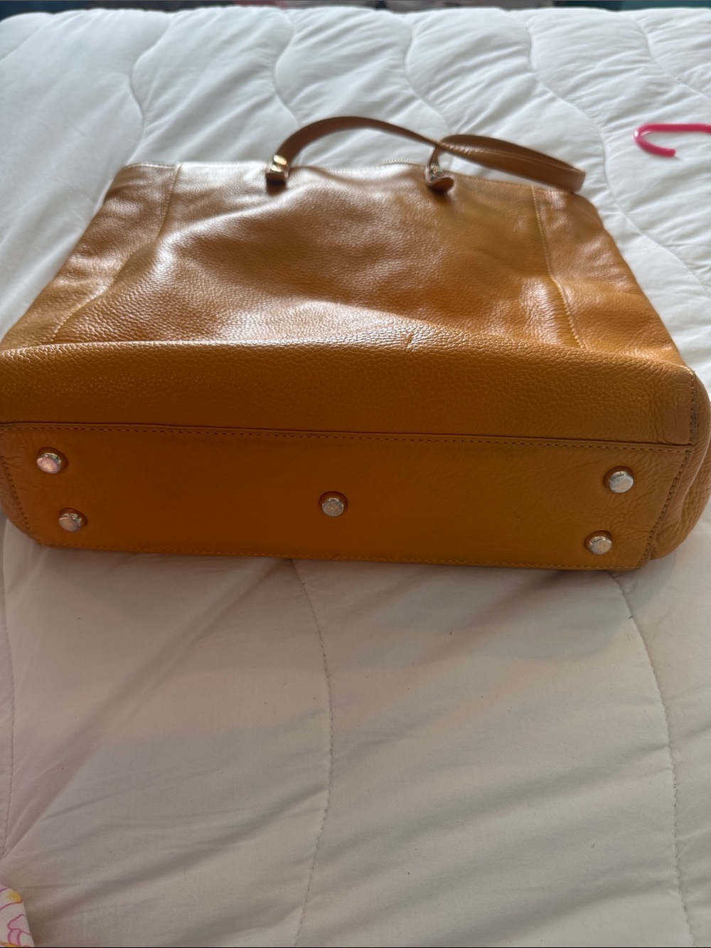Christopher Kon yellow leather bag with purple lining - Picture 10 of 14